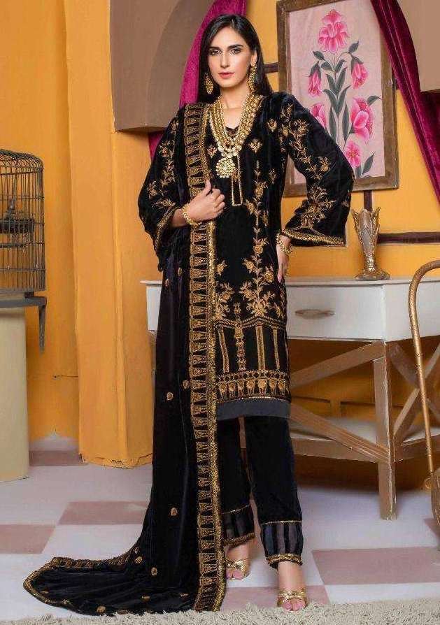 Deepsy Suits Merakish Velvet Pakistani Winter Pashmina Suits Catalog