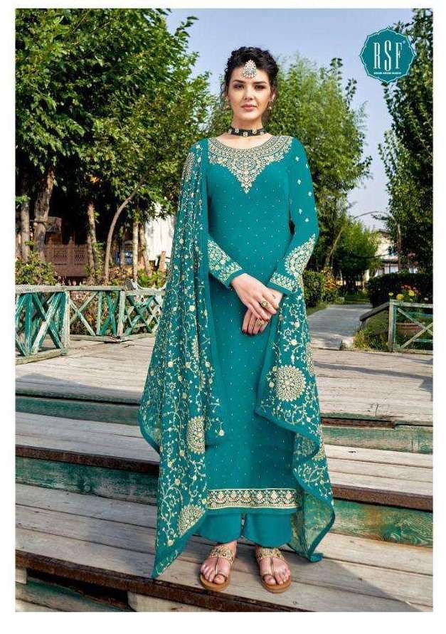RSF Zariya Faux Georgette Embroidery Work Salwar Suits Catalog