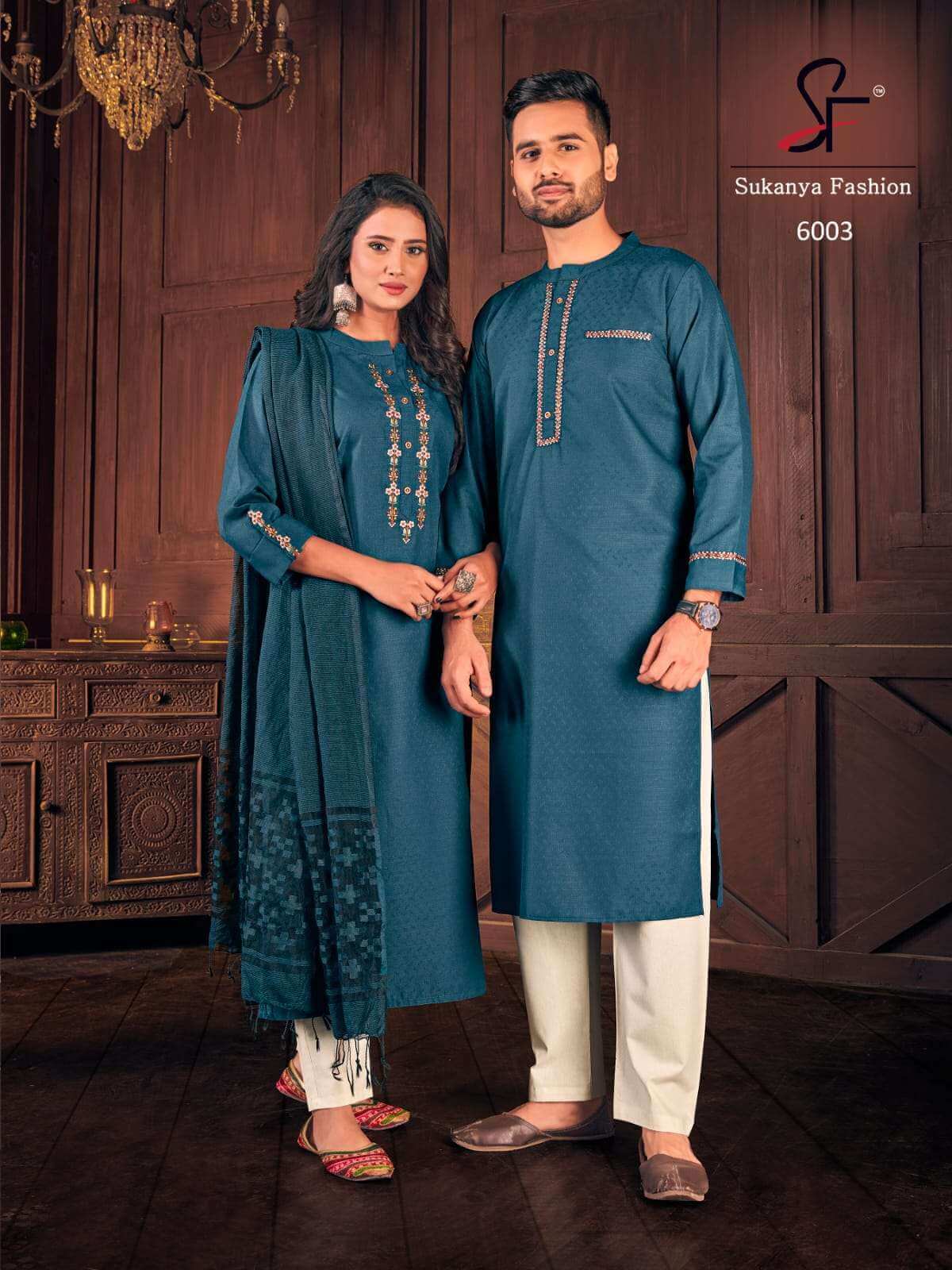 Sukanya Fashion Royal Couple Vol 6 Matching Men kurta with Women Kurti Wholesale Collection 