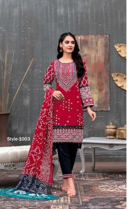 Al Karam Bandhani Special Karachi Cotton Dress Material 
