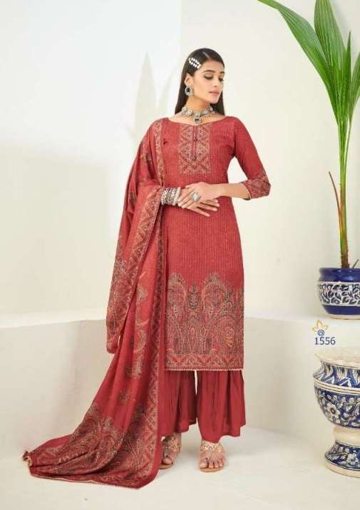 Bipson Hasrat Pashmina Digital Print Dress Material 