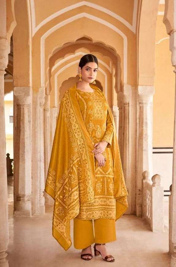 Levisha Alisa Pure Pashmina Jacquard Kani Print Salwar Suits