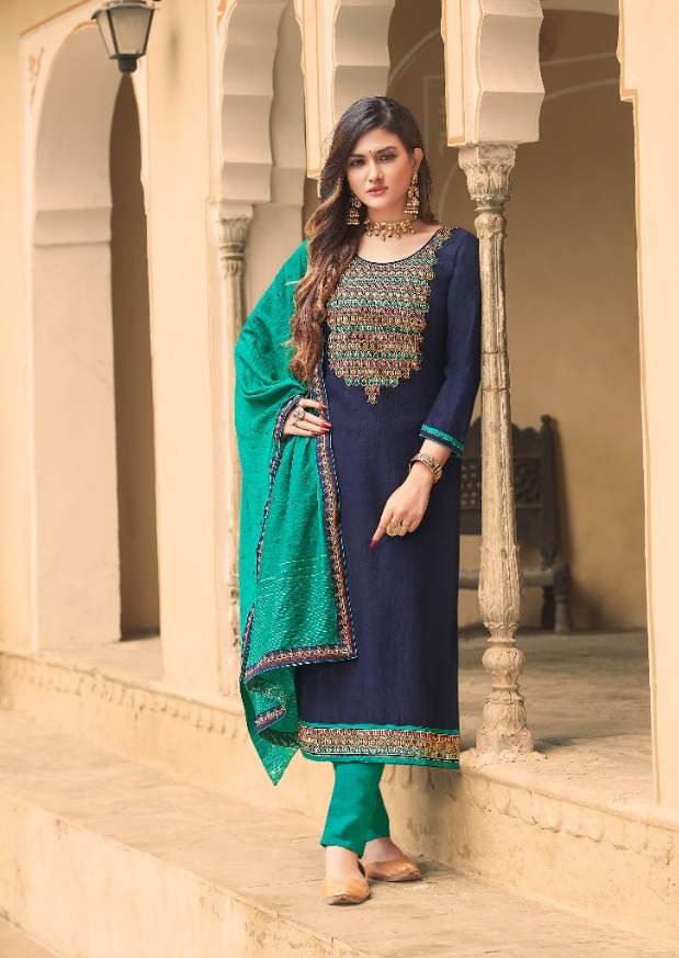 Panch Ratna Mahek  Silk Embroidery Salwar suit Catalog