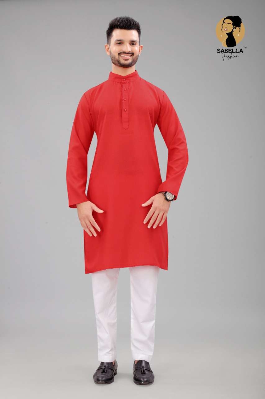  Red colour  Men�s Kurta with  Pajama collection 