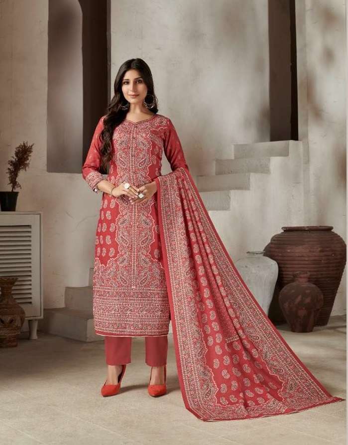 Bipson Kashmiri Queen 1701 To 1704 Woolen Pashmina Dress Material catalog  