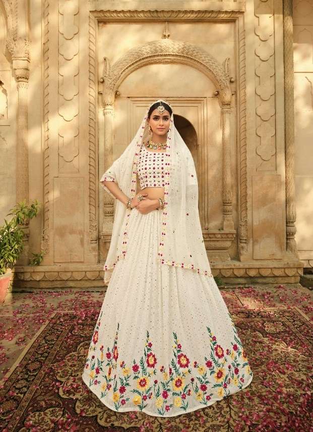 White Color Exclusive Wear Bridal Lehenga Choli Wholesale