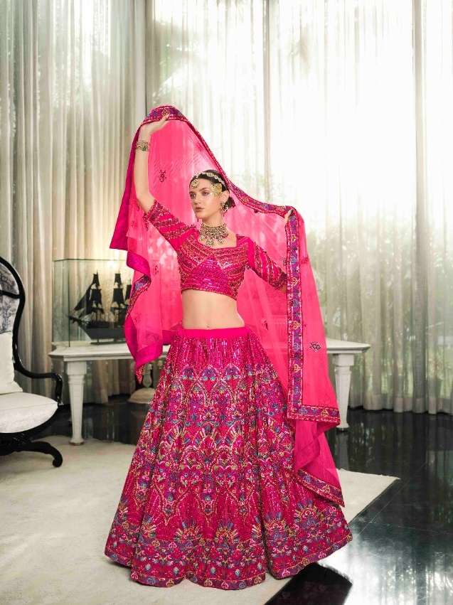 Deep Pink Color Wedding Wear Exclusive Lehenga Choli Wholesale