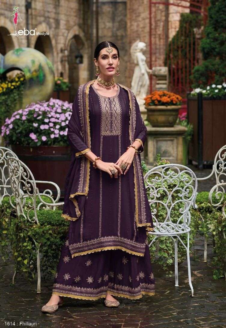 Fhillauri Heavy Chinon with emboidery & hand work Salwar Kameez Wholesale collection india