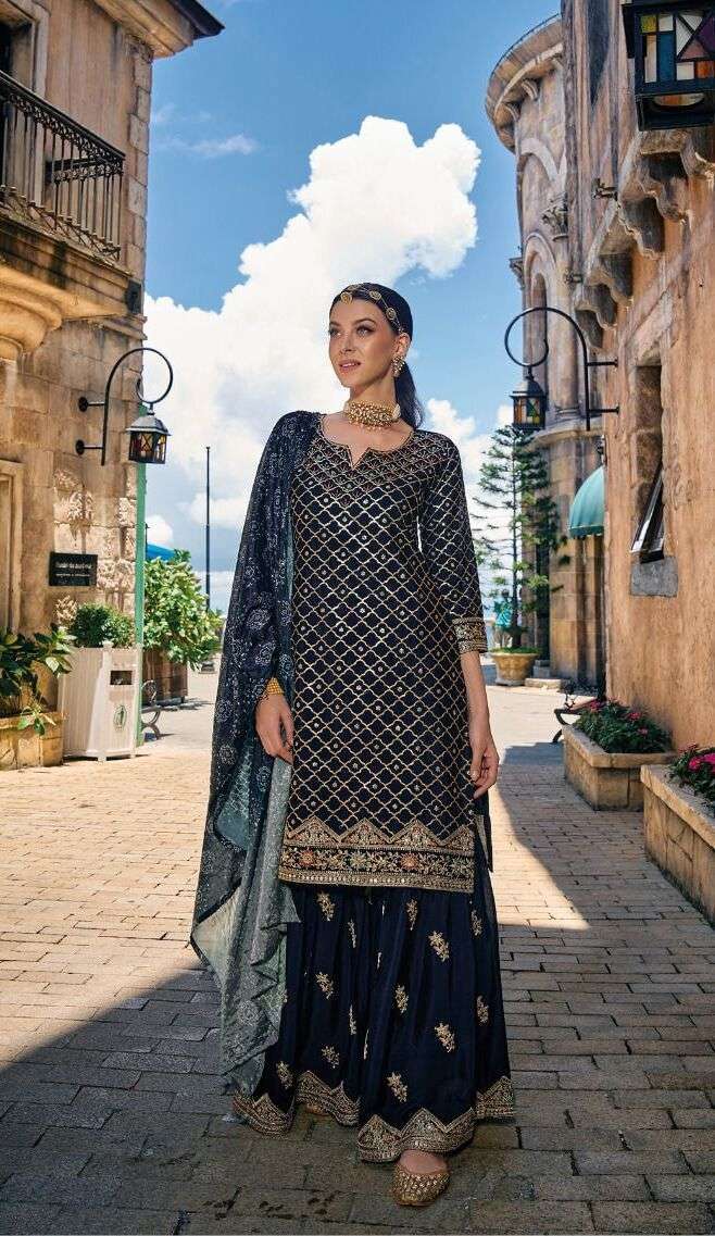 Majestic chinon with emboidery Salwar Kameez Wholesale surat