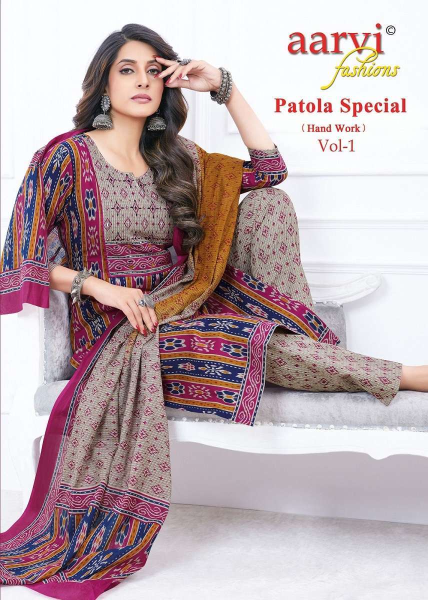 Aarvi Patola Special Vol-1 – Kurti Pant With Dupatta -Wholesaler of kurti in INDIA
