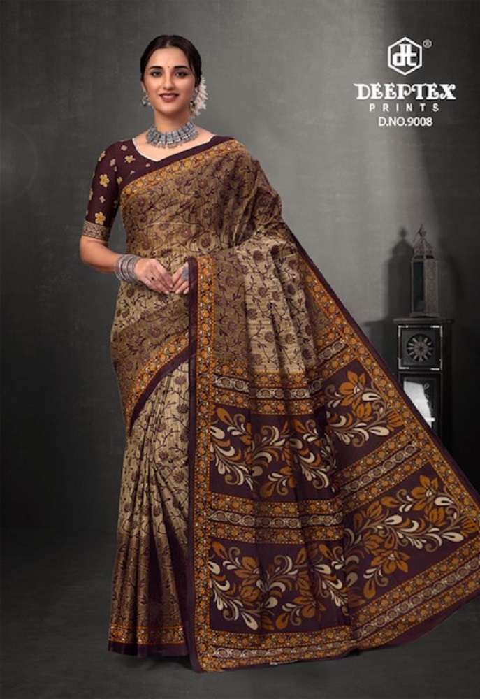 Deeptex Prime Time Vol 9 Cotton Printed Sarees Wholesaler of sarees in surat market