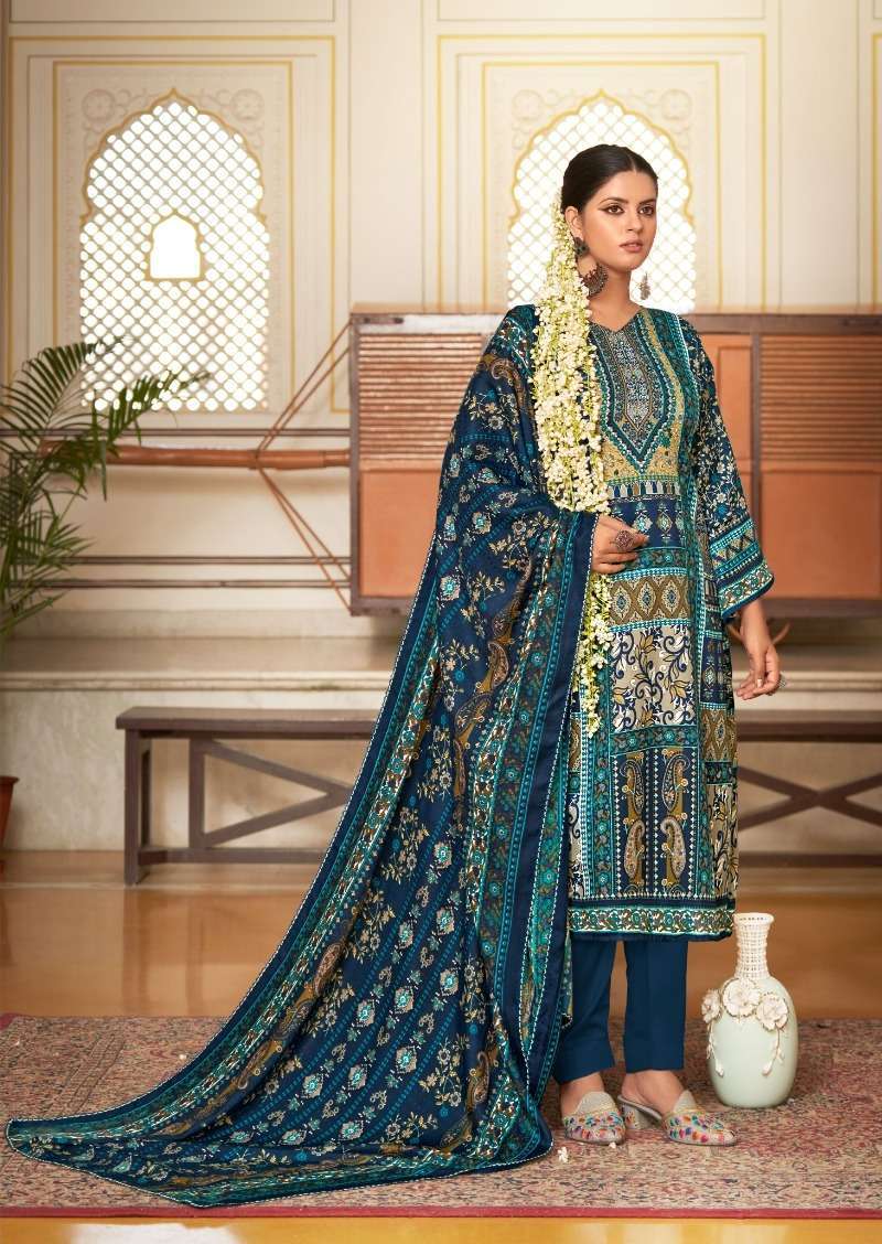Zulfat Wahida Wool Pashmina Dress Material Wholesale Branded Dress Material in SURAT