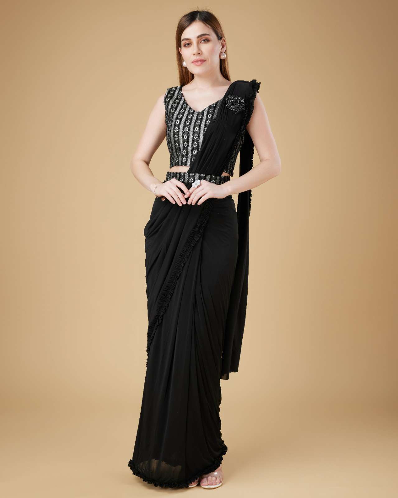 Amoha Trendz 101114 Ready To Wear Designer Sarees Wholesaler of Saree in india