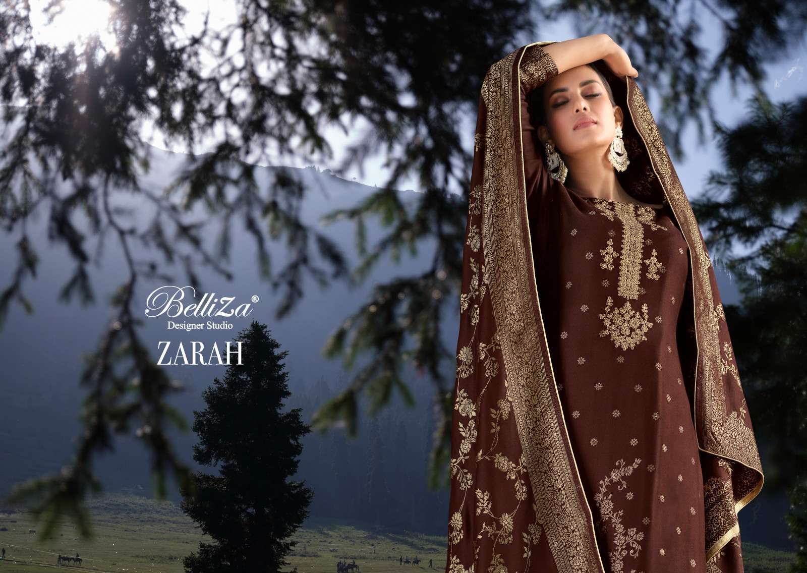 Belliza Zarah Viscose Pashmina Dress Material Wholesale market in SURAT