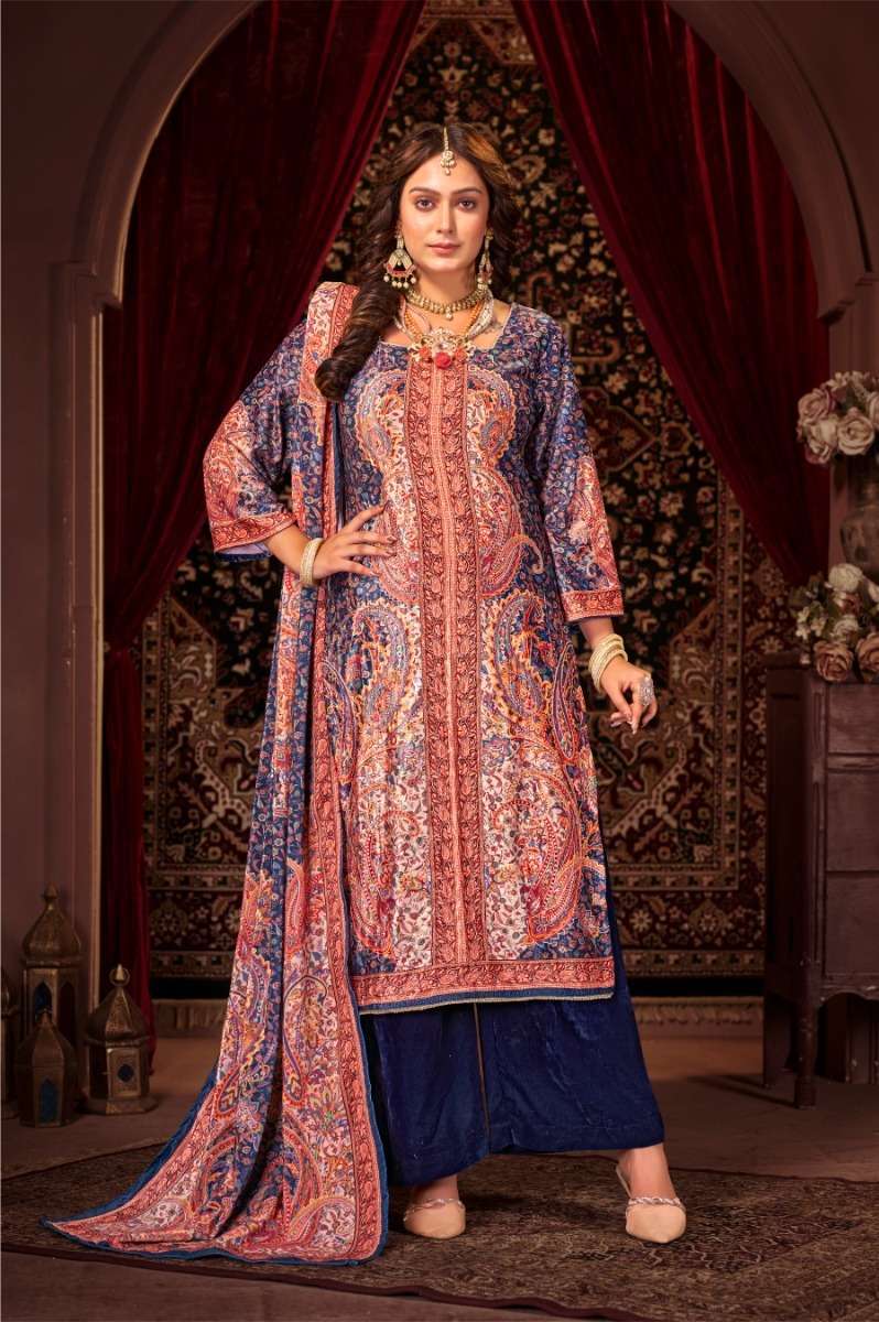 Bipson Zara 2289 Pure Velvet Dress Material Wholesaler of dress material in India