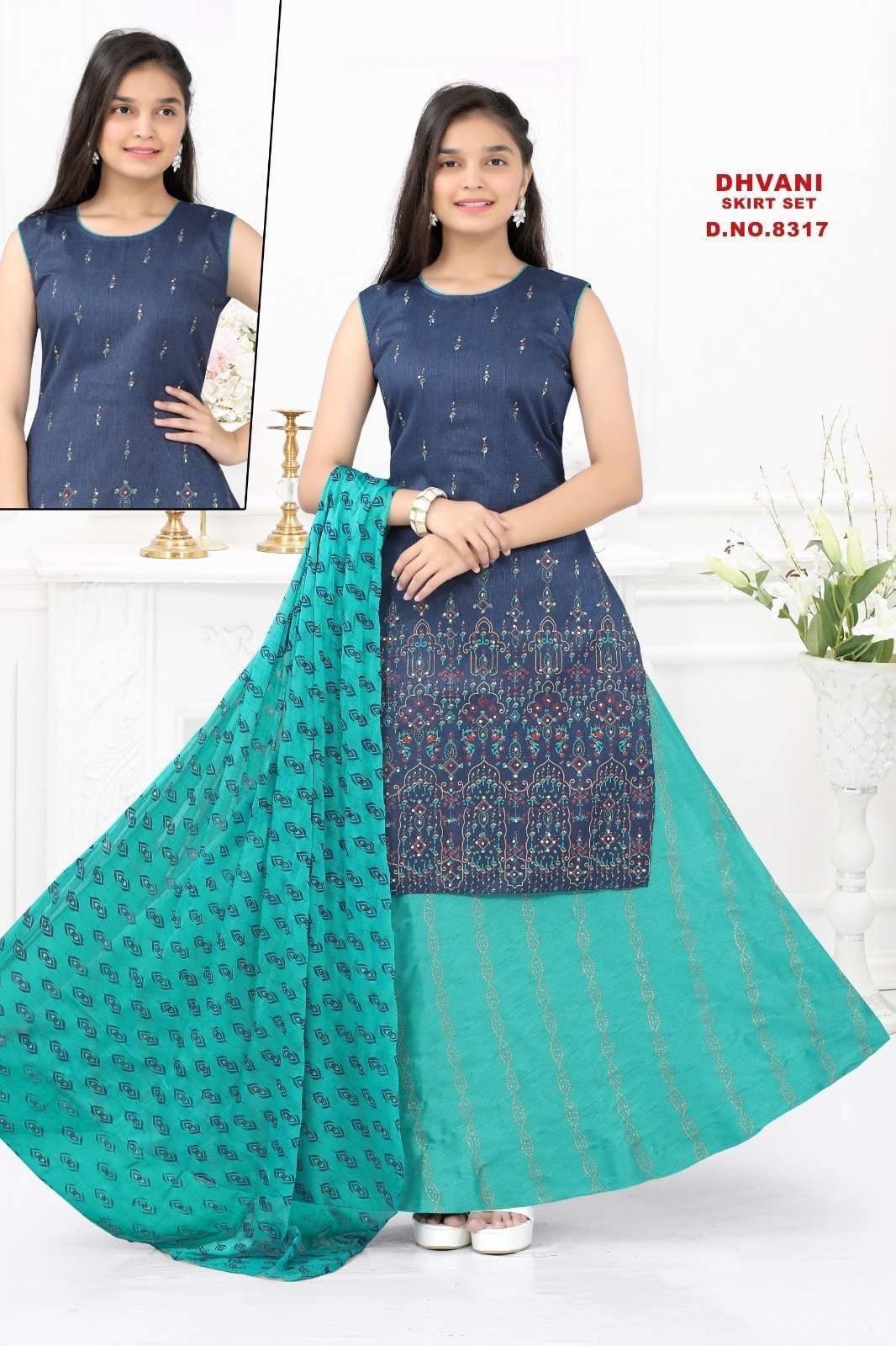 Dhvani 8317 Silk Printed Kurti Skirt With Dupatta Wholesale Kurti in India