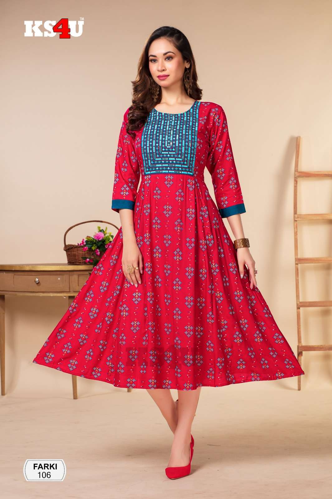 TIPS AND TOPS FUSION VOL 2 COTTON PRINTED FROCK STYLE KURTI AT BEST RATE  WHOLESALER SURAT at Rs 495/piece in Surat