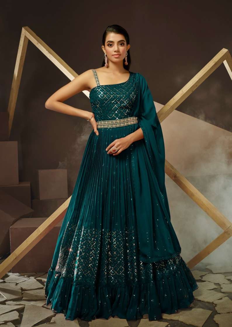Fiona Navyata Gerogette Designer Gown Kurti Wholesale lehenga choli in india
