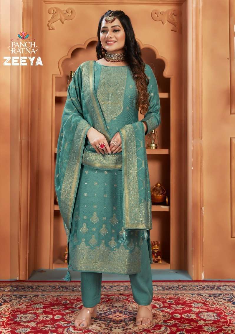 Panch Ratna Zeeya Pashmina Jaqcard Dress material Wholesaler in Surat