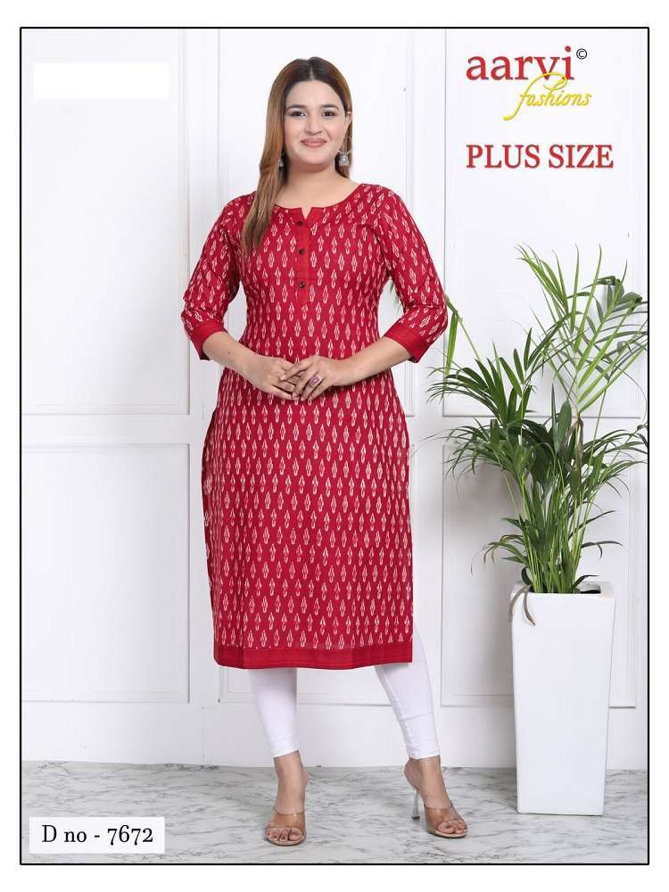 Aarvi Fashion Plus Size Vol-3 -Straight Kurtis -Wholesale Kurti manufacturers in Surat