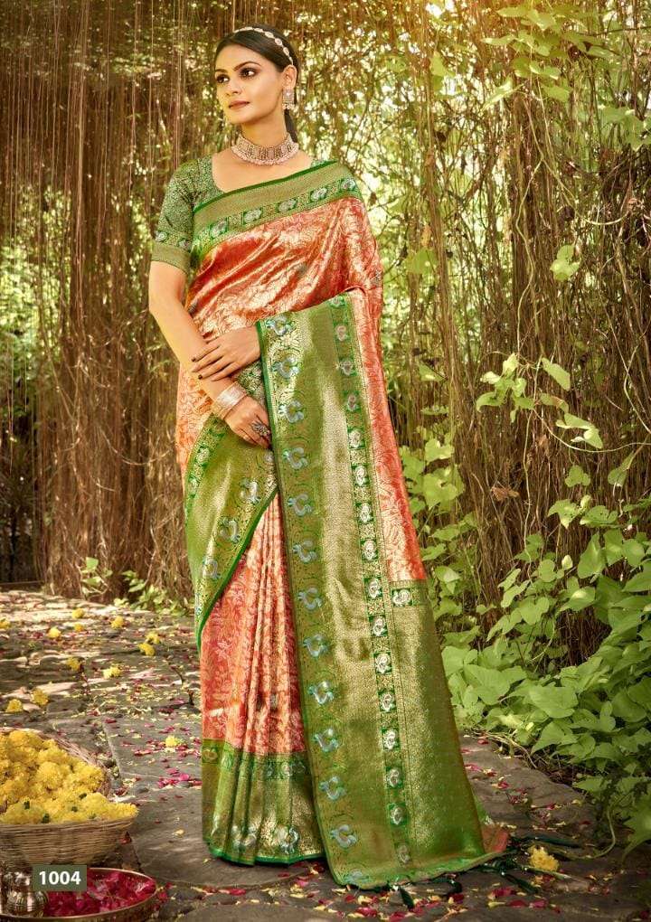 Manjubaa Clothing Maharani Silk Designer Heavy Banarasi Silk Sarees  Collection At Wholesale Rate