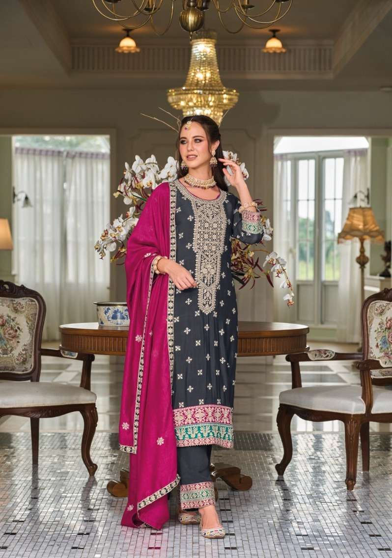 Eba Senisa Premium Silk Embroidered Salwar Suit Wholesale India