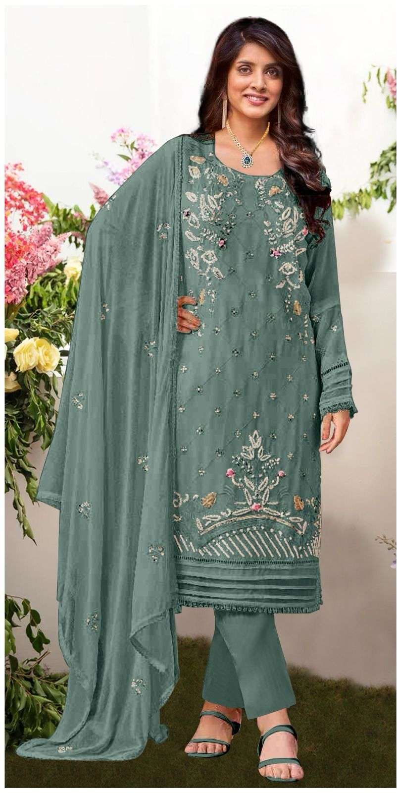 Motifz 483 Georgette with embroidery Salwar Kameez Wholesale in india