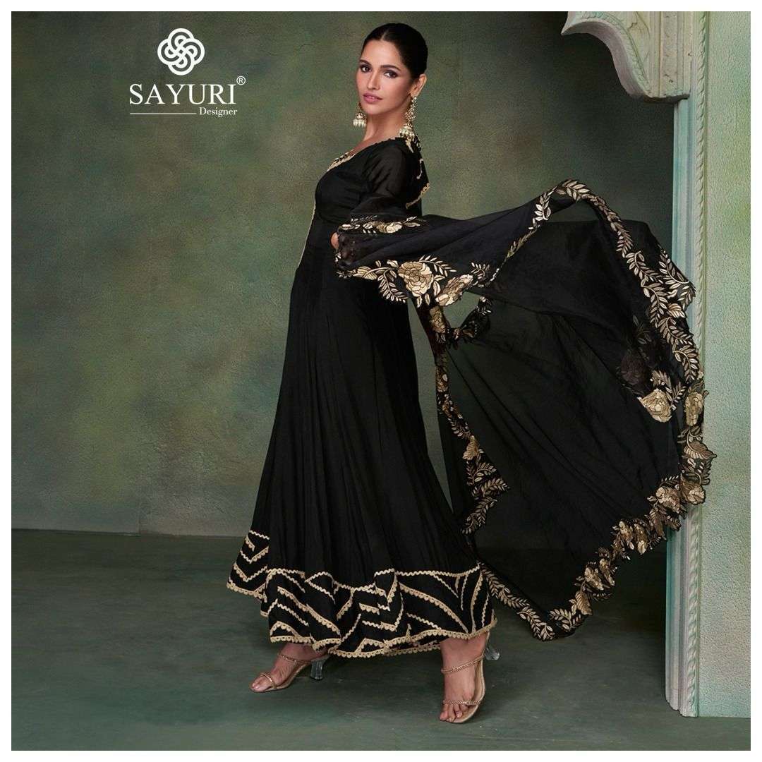 sayuri sahiba pure silk designer gown with dupatta wholesale kurti manufacturers in surat 2024 01 20 22 23 57