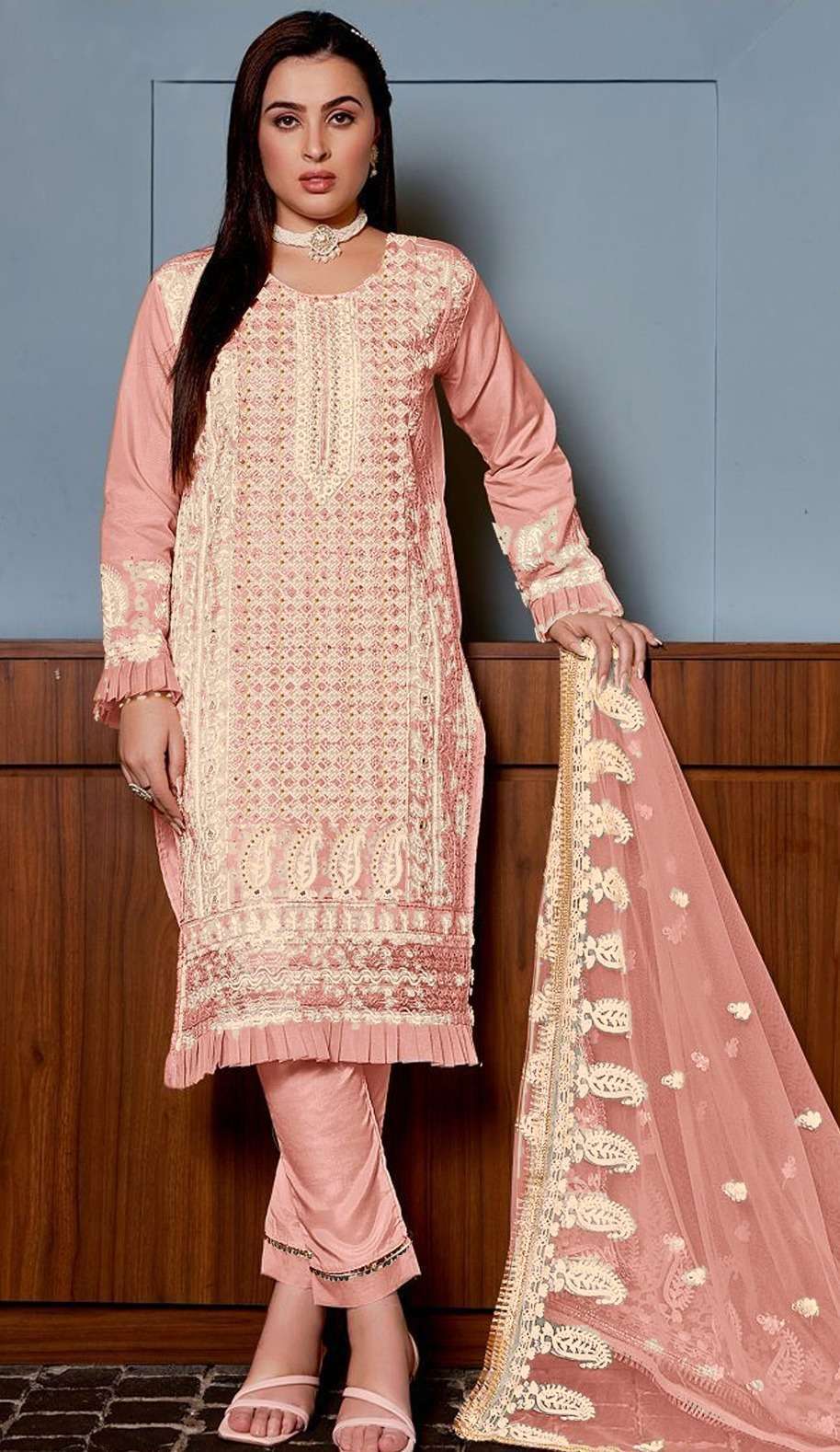 Serine S 218 A To D Organza Embroidered Pakistani Suits Wholesaler in Surat