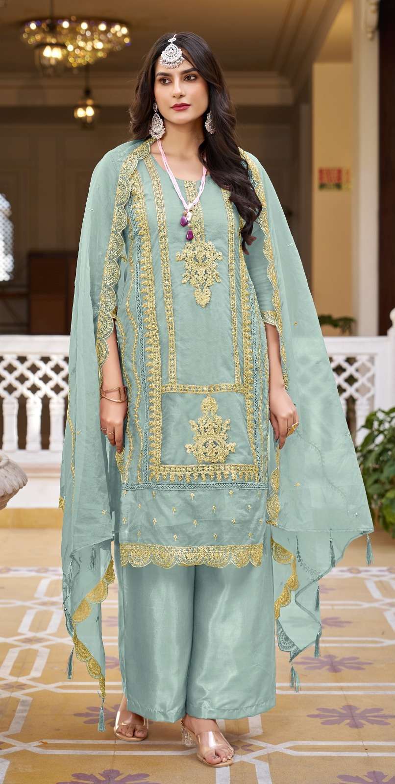 Serine S 234 A To D Organza Embroidered Pakistani Suits Wholesale market in Surat