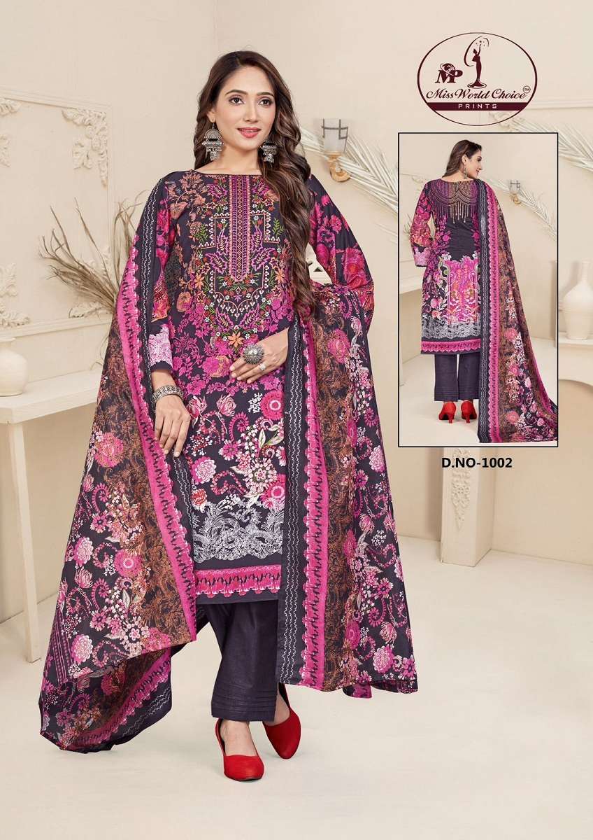 Miss World Mehnoor Vol-1 – Luxury Lawn Collection - Wholesale Dress material market in Surat