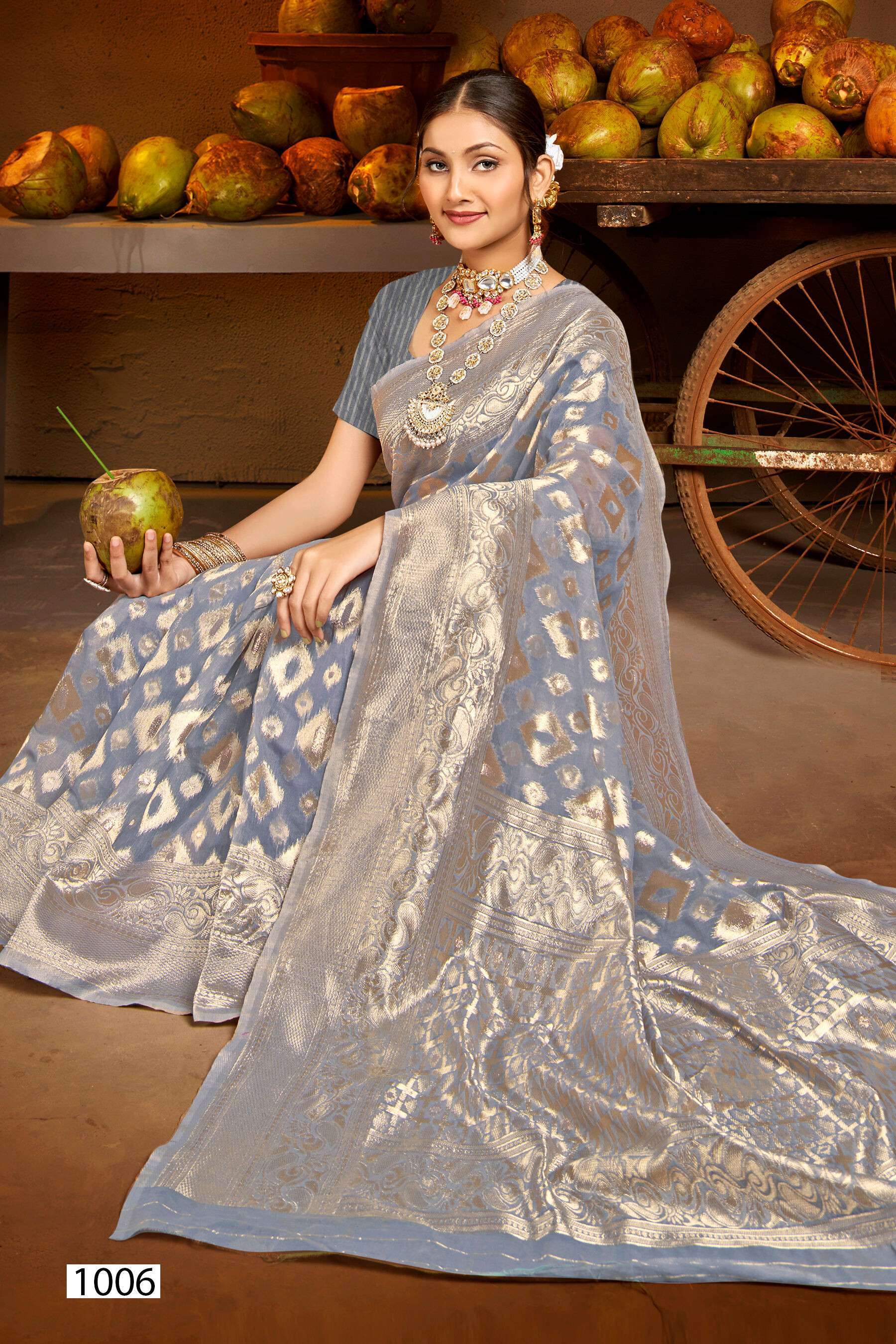 Saroj Kala Kriti vol.8 Soft cotton rich pallu weaving Saree Wholesale Saree India    