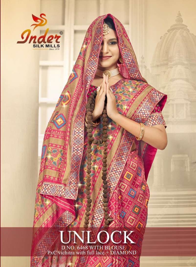 UNLOCK 6468 INDER SILK MILLS Saree Wholesaler of saree india