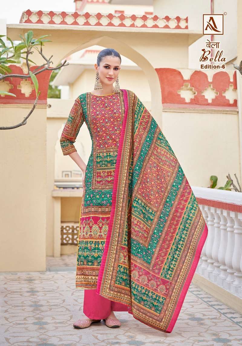 Alok Bella Edition 6 Maslin Designer Dress Material Wholesale market in Surat