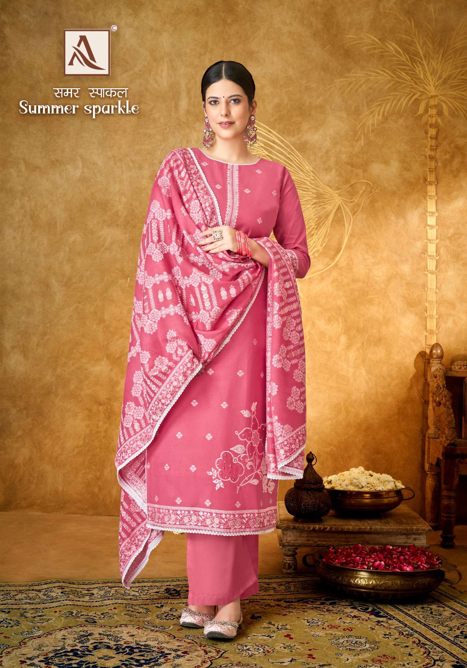 Alok Summer Sparkle Jacqurad Dress Material Wholesale Dress Material manufacturers in Surat