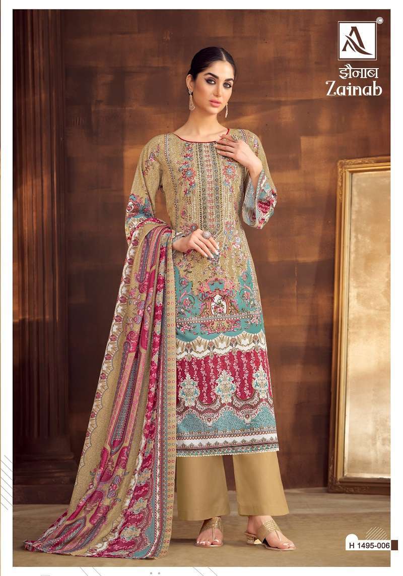 Alok Zainab Cambric Cotton Dress Material Wholesaler in Surat