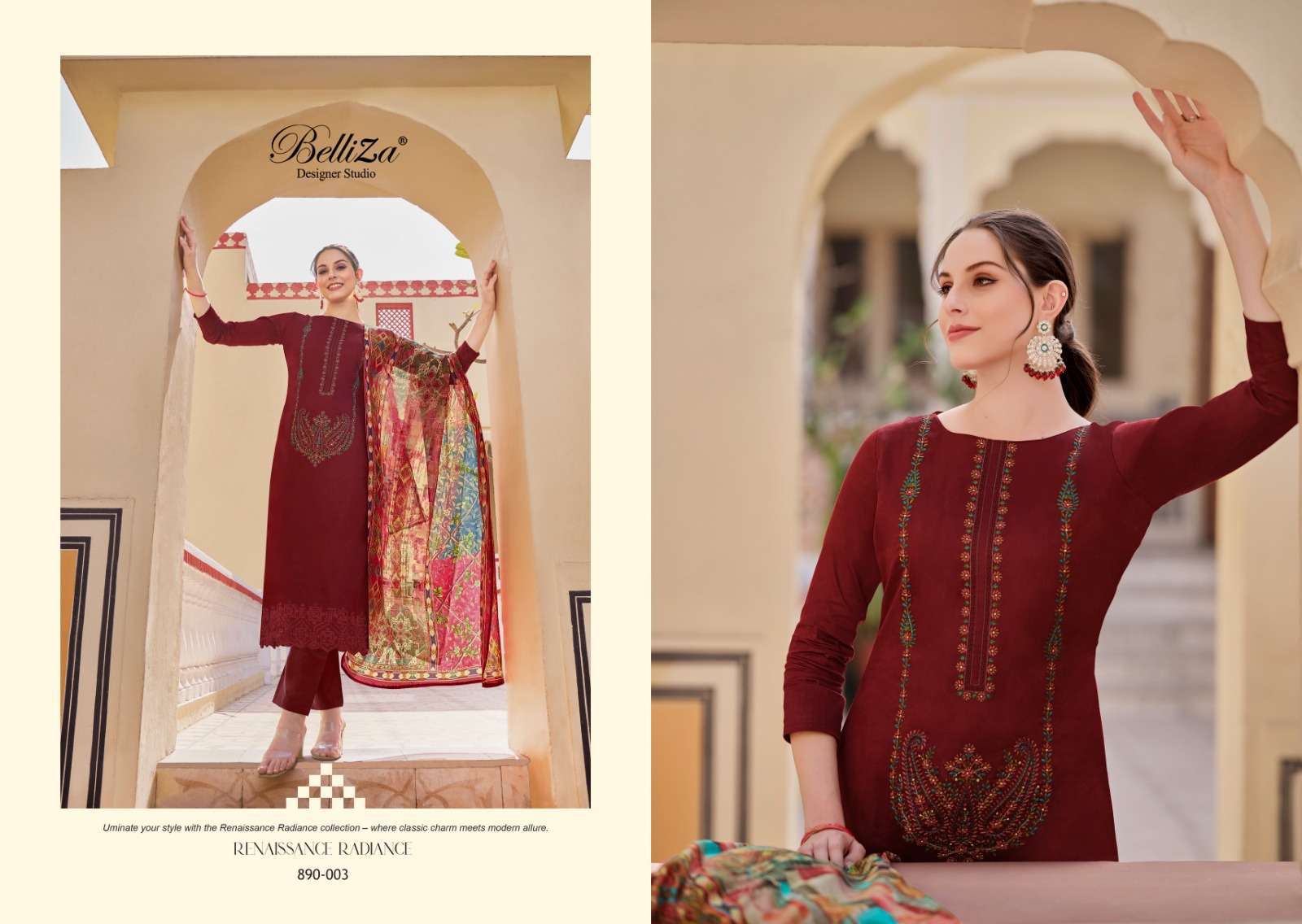 Belliza Jashn E Ishq Vol 3 Cotton Embroidred Dress Material Wholesale Dress material manufacturers in Surat