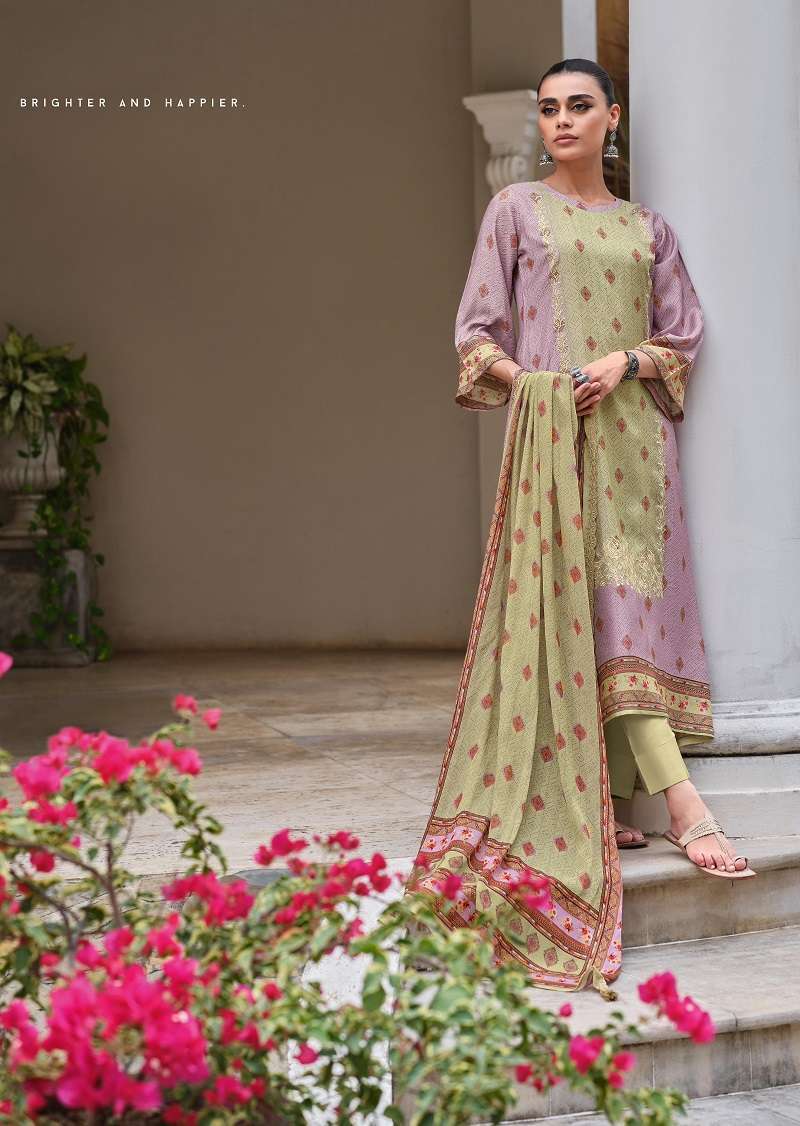 Gull Jee Israt Viscose Muslin Digital Print Dress Material Wholesaler in India