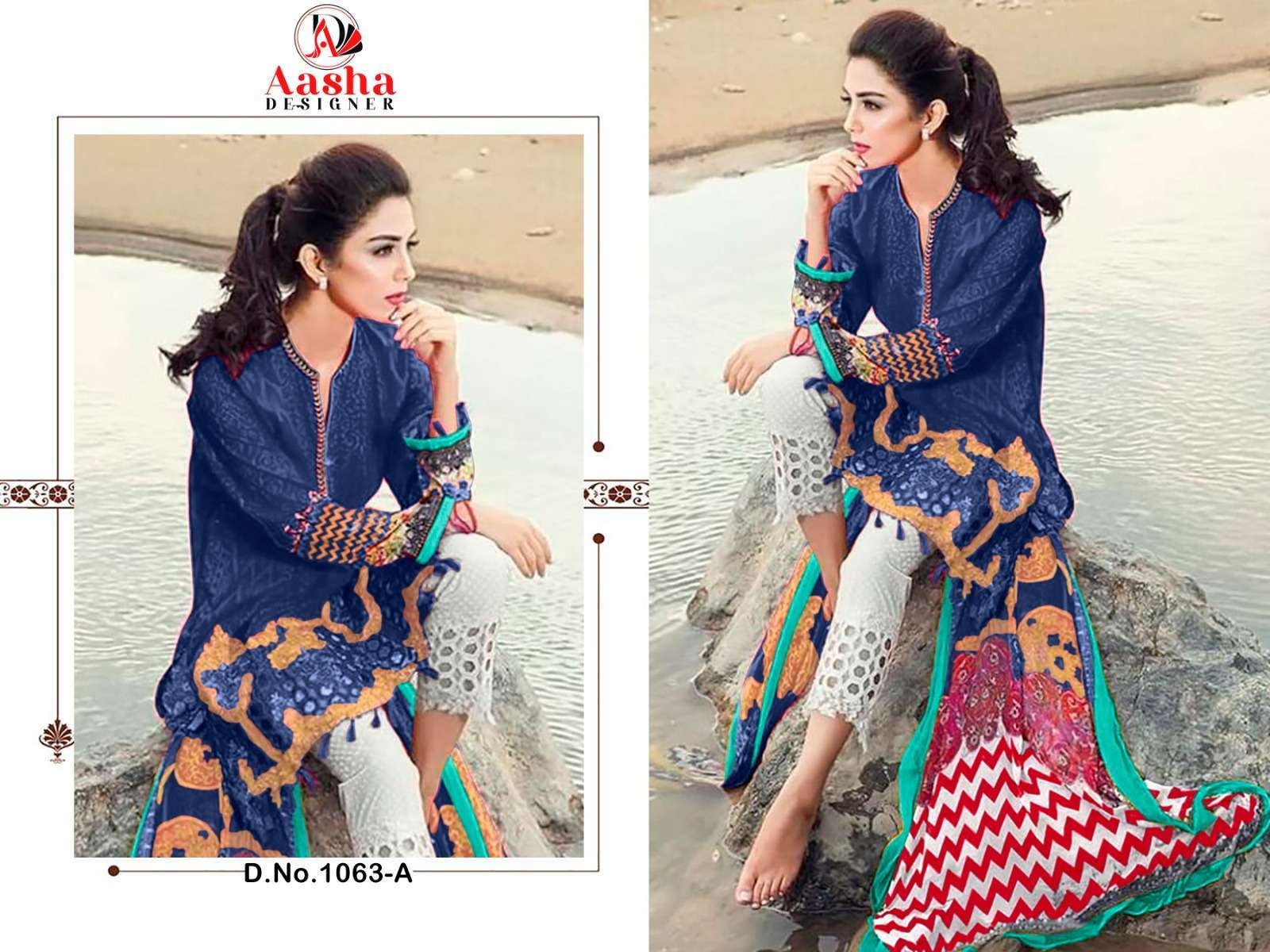 Aasha Maria B Vol 1 Chiffon Dupatta Salwar Suits Wholesale India