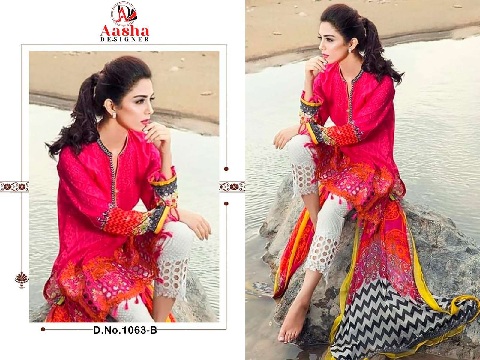 Aasha Maria B Vol 1 Cotton Dupatta Salwar Suits Wholesale Salwar Kameez market in India