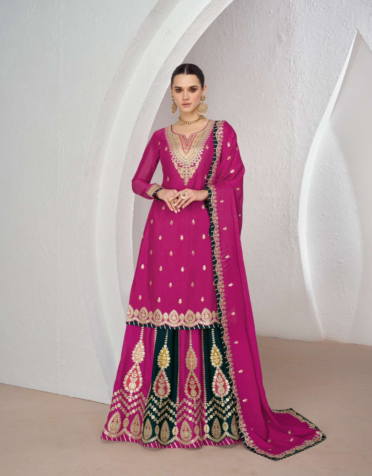 Aashirwad Gulkand Kanika Chinon Silk Salwar Suit Wholesale India