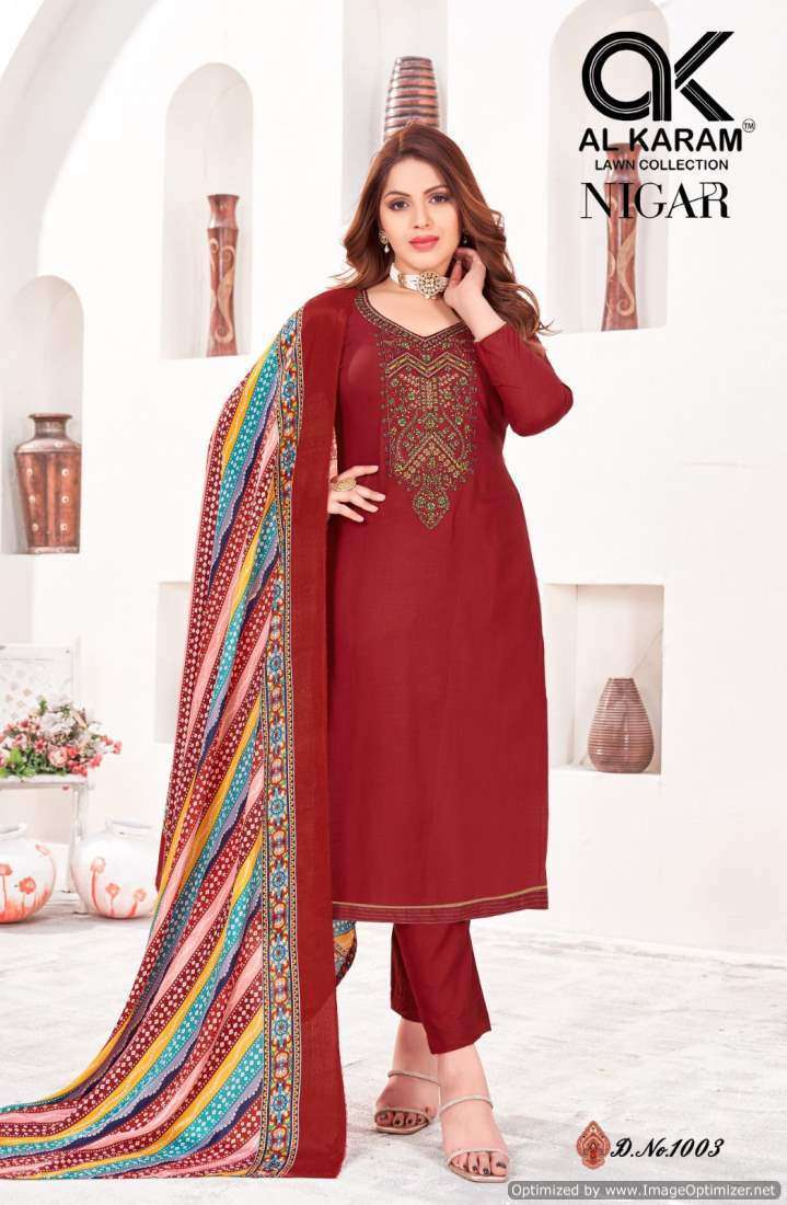 Al Karam Nigar Vol-1 – Dress Material - Wholesale Dress material manufacturers in Surat