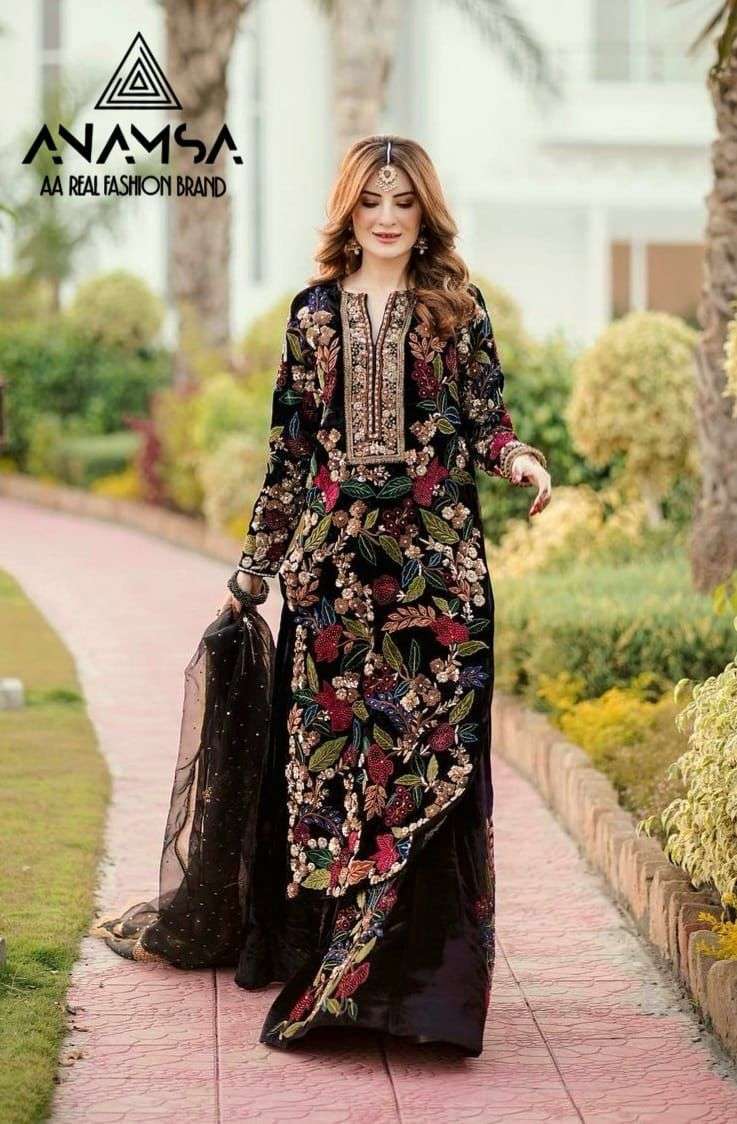 Anamsa 435 Rayon Embroidered Pakistani Suits Wholesale India