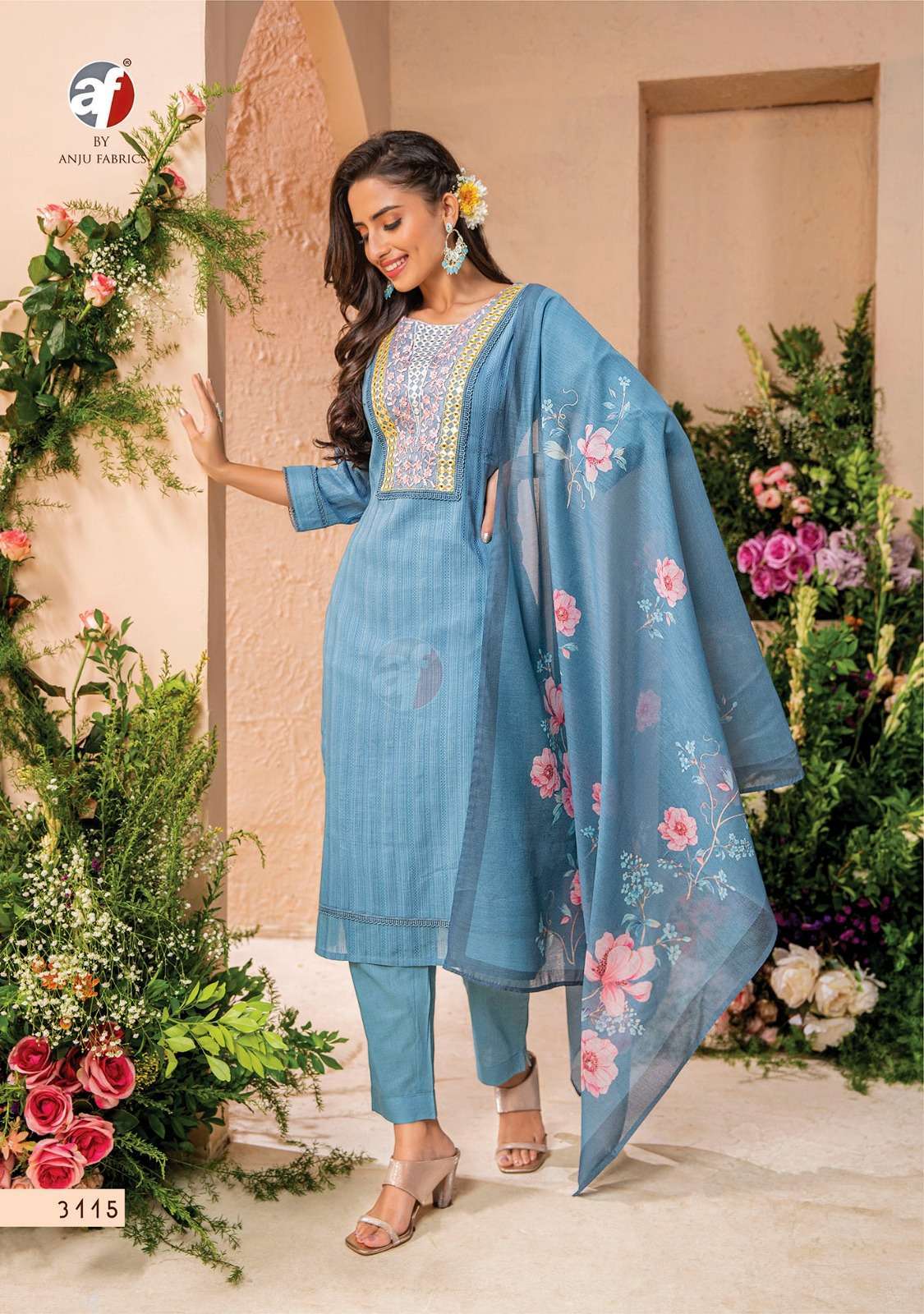 Anju Fabrics Preety Petals Kurti Wholesaler of kurtis in india
