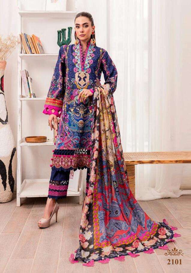 Majesty Cotton Quine Chiffon Dupatta Pakistani Suit Wholesale India