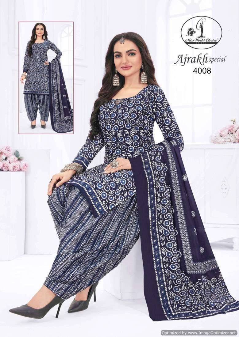 Miss World Ajrakh Vol-4 – Dress Material - Wholesale Dress material India