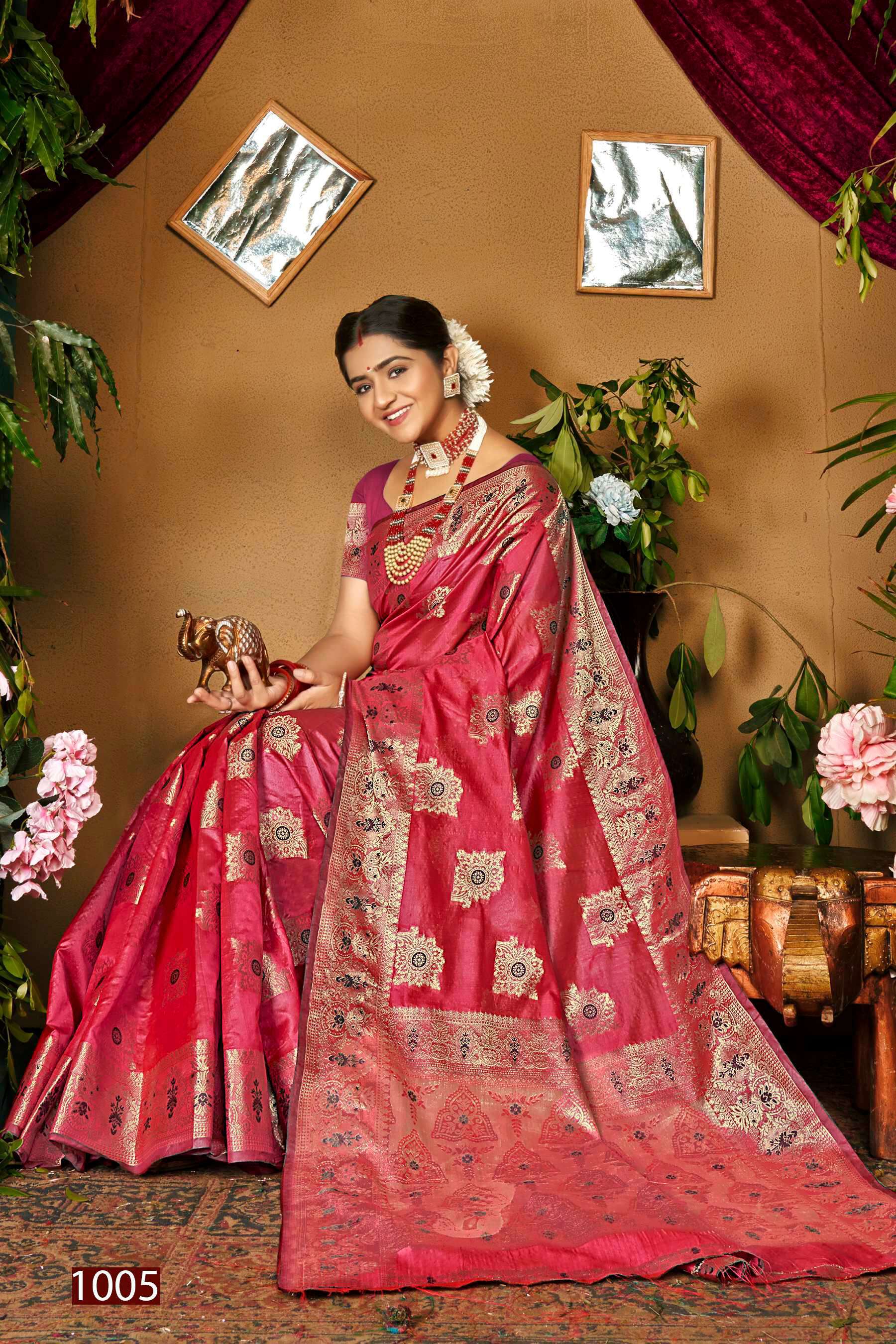 Saroj  Haar Shringar Vol - 1Organza silk birght matching Saree Wholesale Saree India
