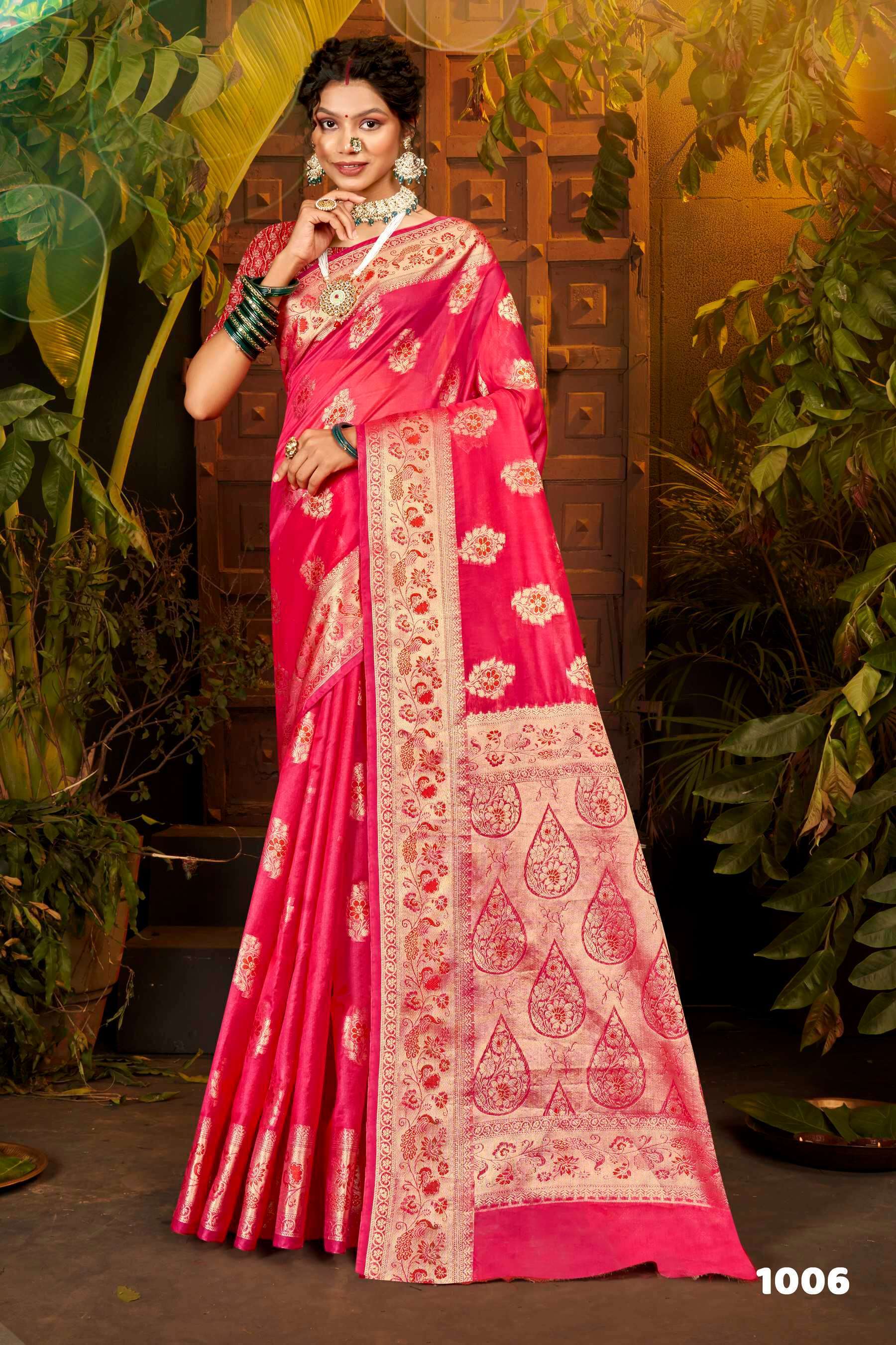 Saroj Haar Shringar vol.3 Premium cxc bright organza silk in bright matching Saree Wholesale Saree Surat
