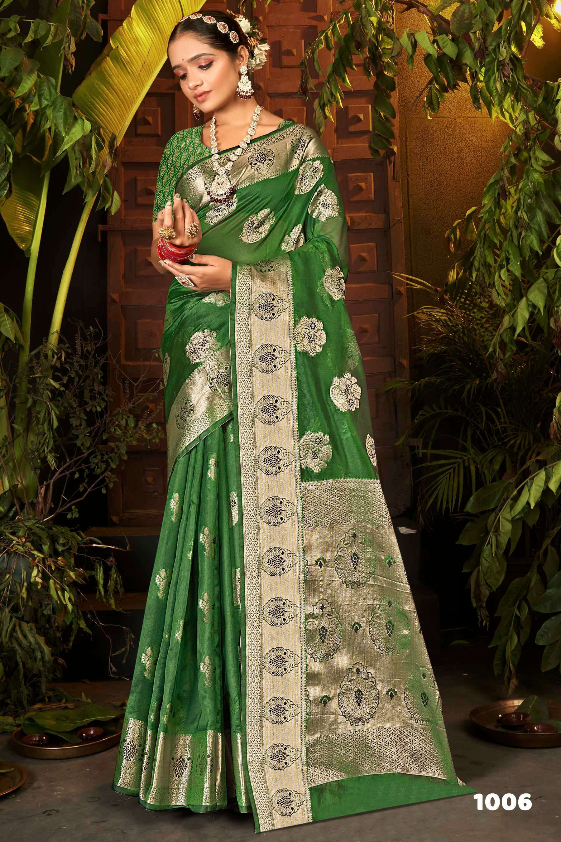 Saroj Haar Shringar vol.4 Premium cxc bright organza silk in bright matching Saree Wholesale Saree manufacturers in Surat