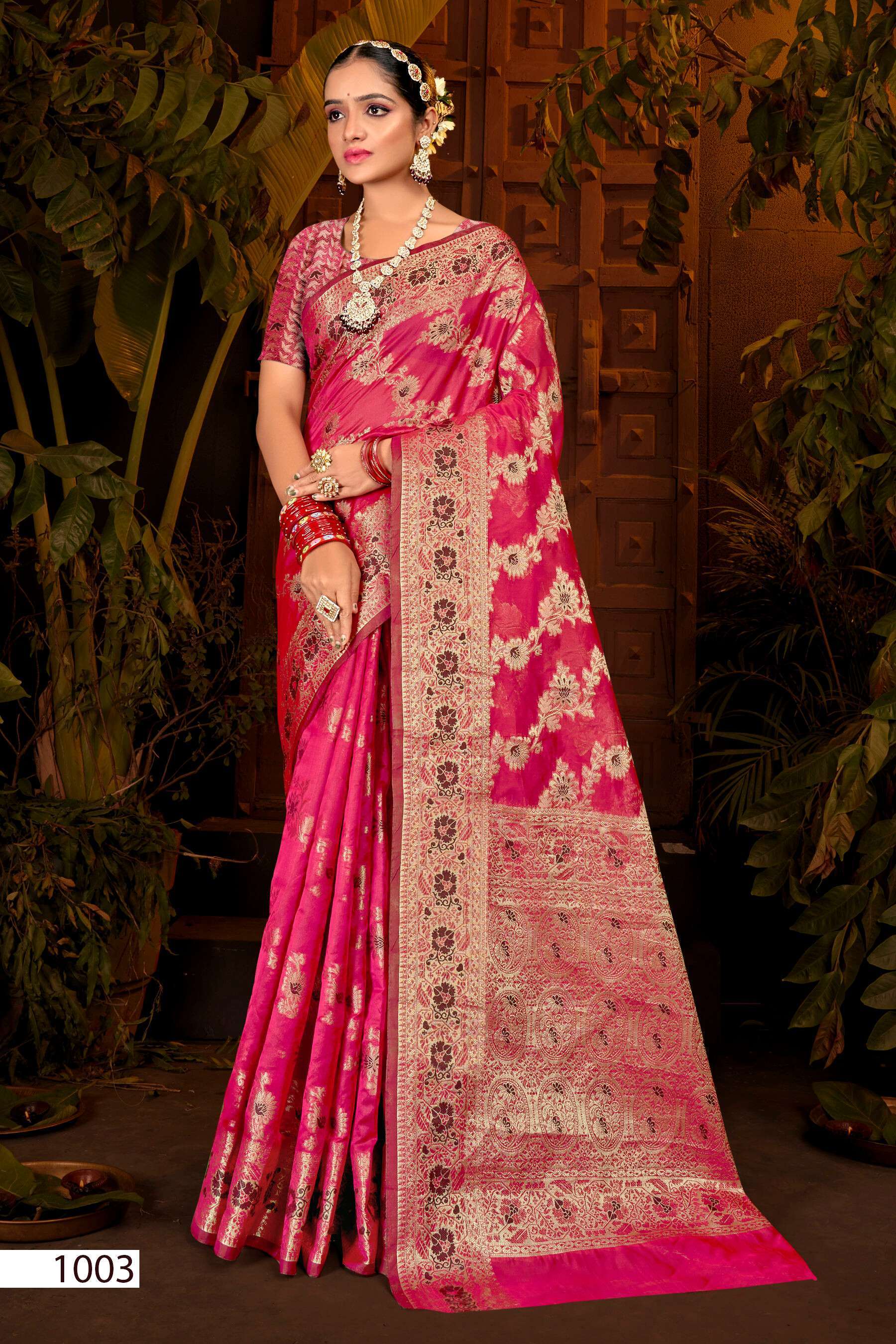 Saroj Haar Shringar vol.6 Premium cxc bright organza silk in bright matching Saree Wholesaler of Saree in Surat